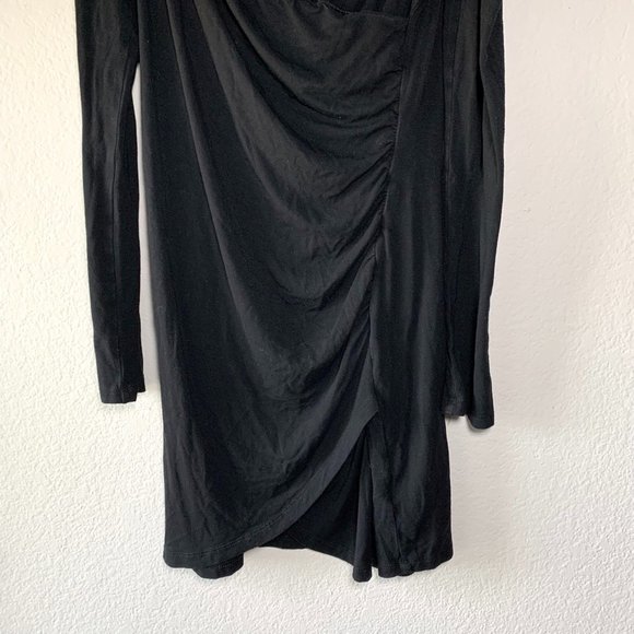 Revolve By the Way Lucie Ruched Off Shoulder Long Sleeve Mini Dress Black Small - Picture 6 of 8